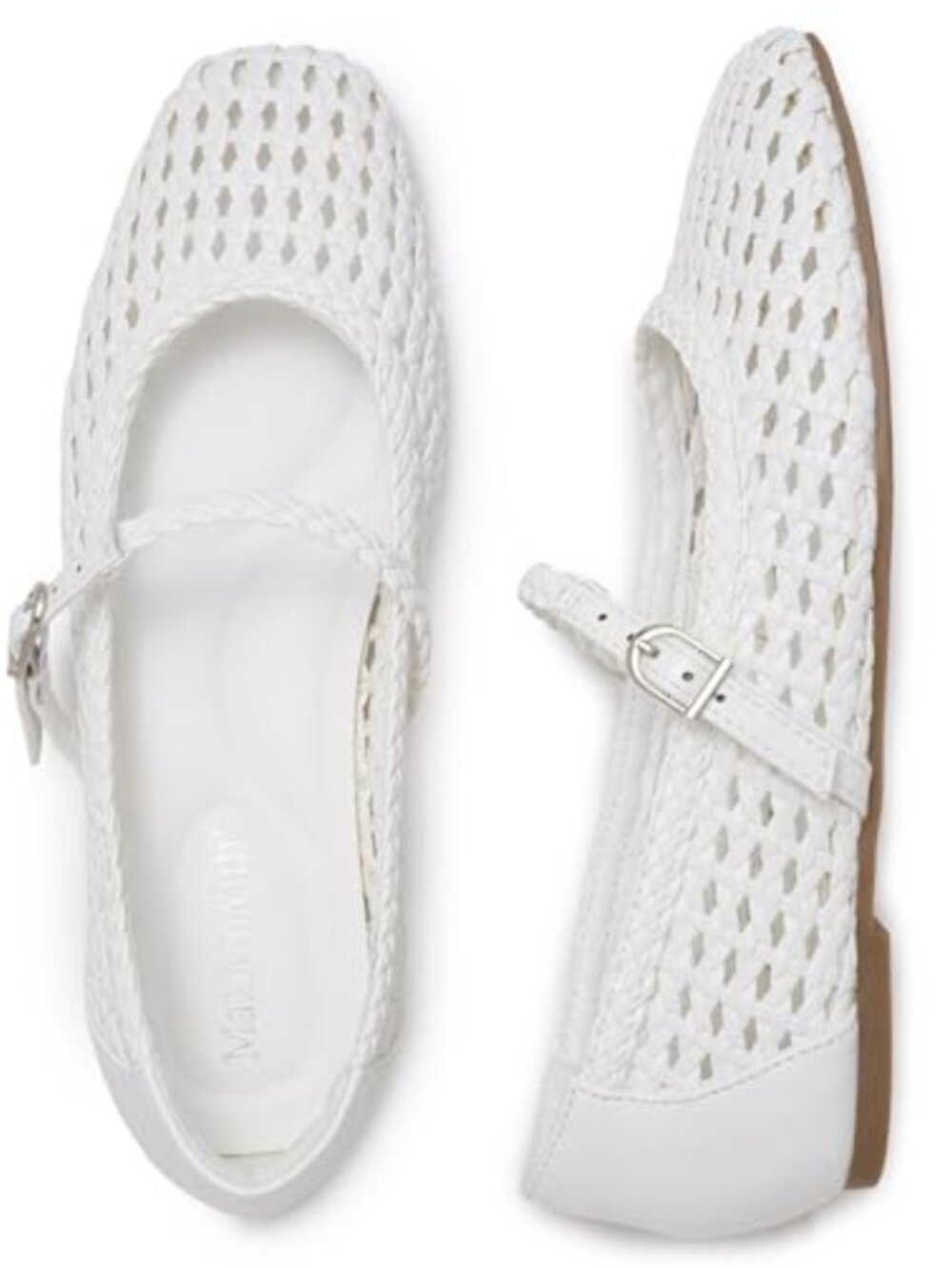 Woven Square Toe Mary Jane Flats Women Ballet Dressy Shoes